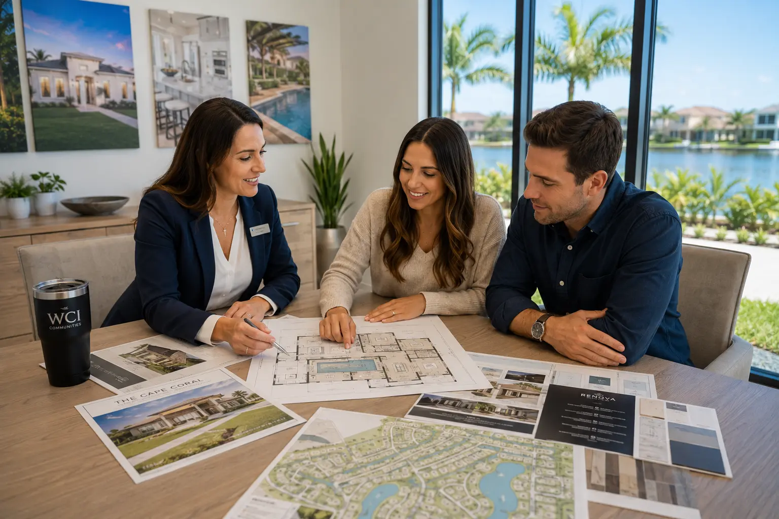Cape Coral buyers working with Cylina to compare existing homes newly completed homes land waterfront lots and build options