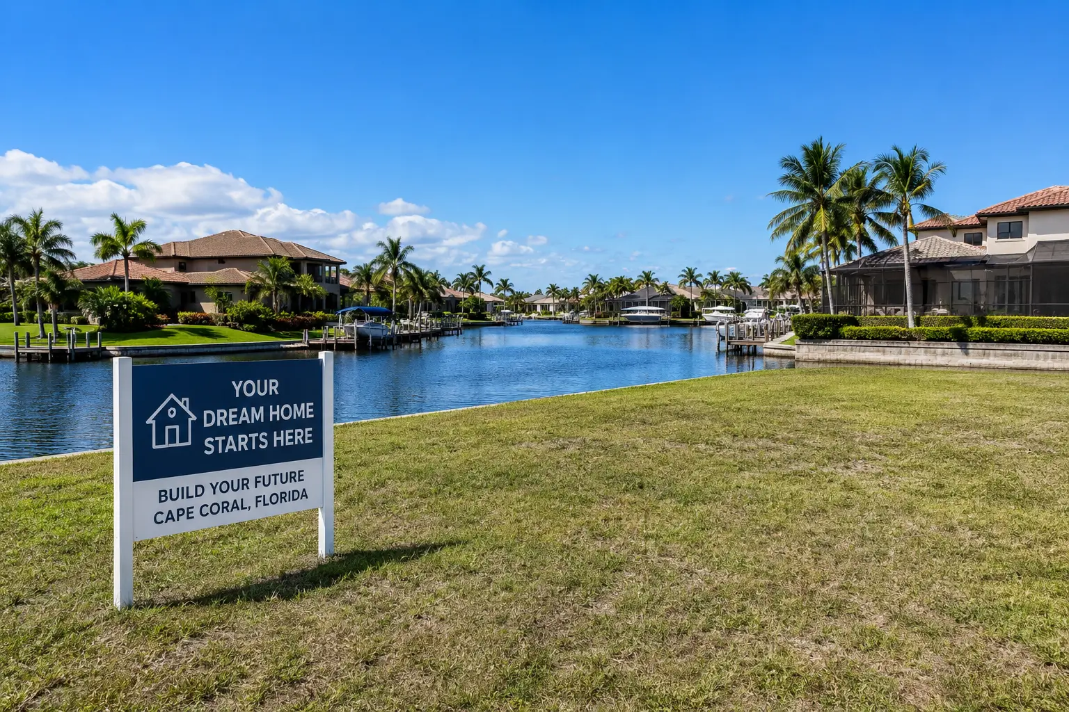 Build in Cape Coral Florida with vacant land canals and custom home opportunities