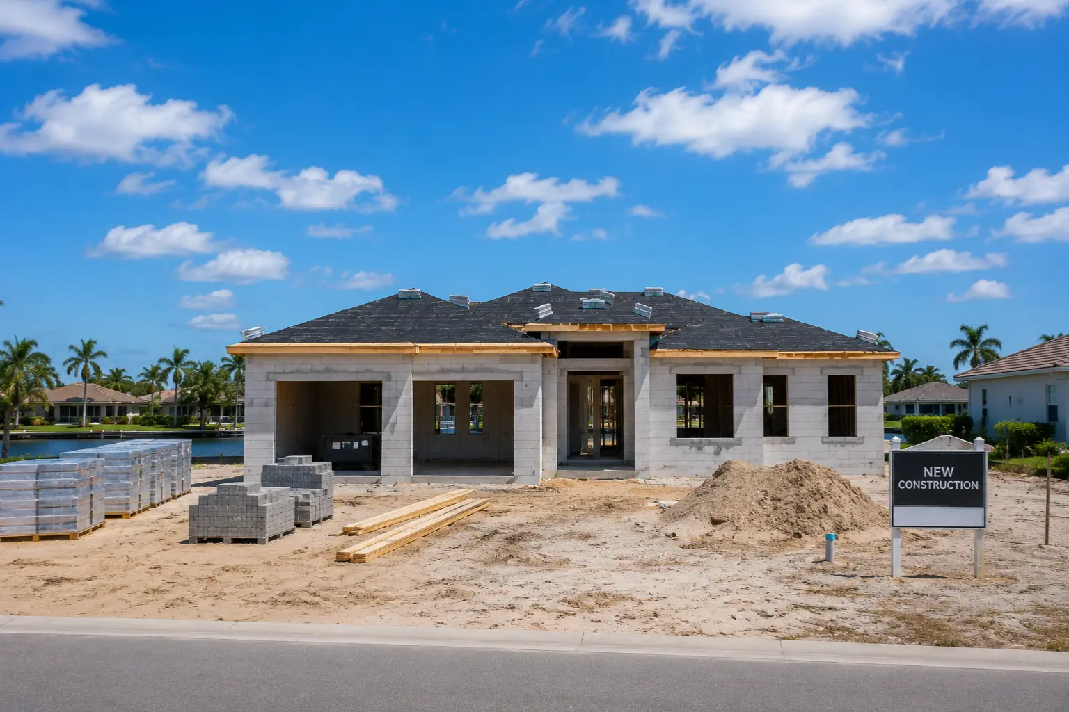Southeast Cape Coral established neighborhood with waterfront homes and mature landscaping