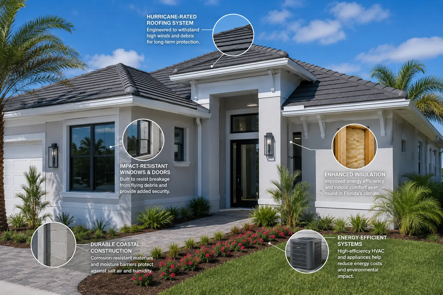 Cape Coral new home construction process including foundation block construction framing and inspections