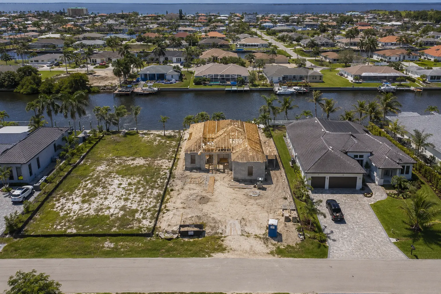 Cape Coral home building budget categories including land site preparation utilities impact fees pools and closing costs