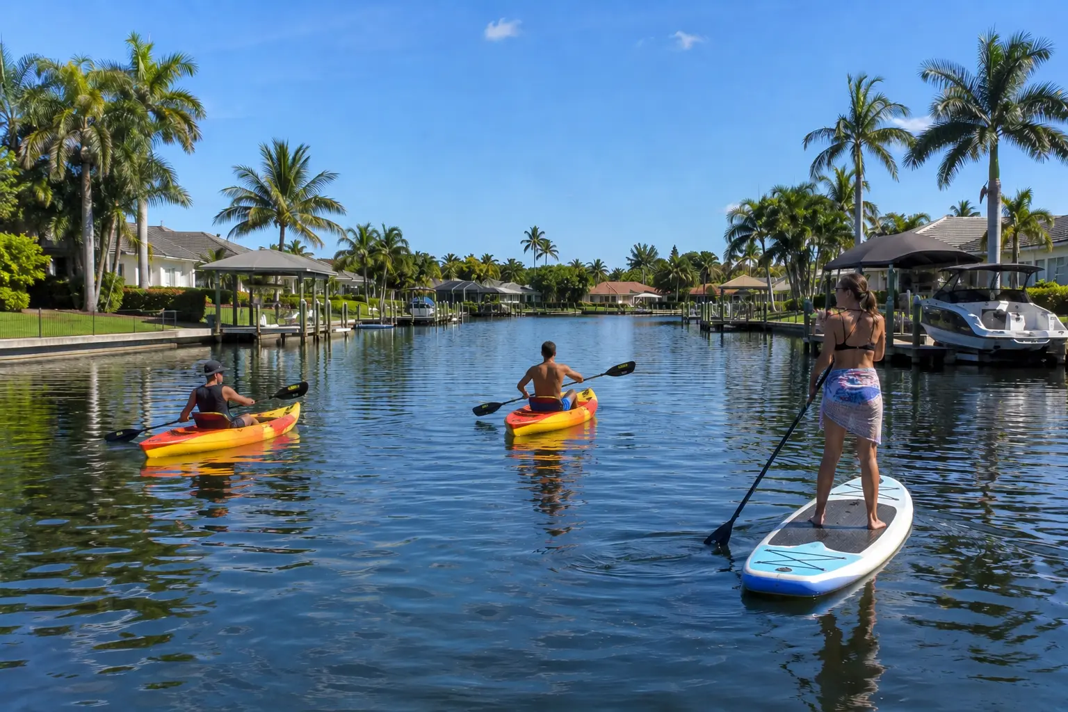 Freshwater lakefront lots in Cape Coral with wide water views privacy and scenic backyard settings