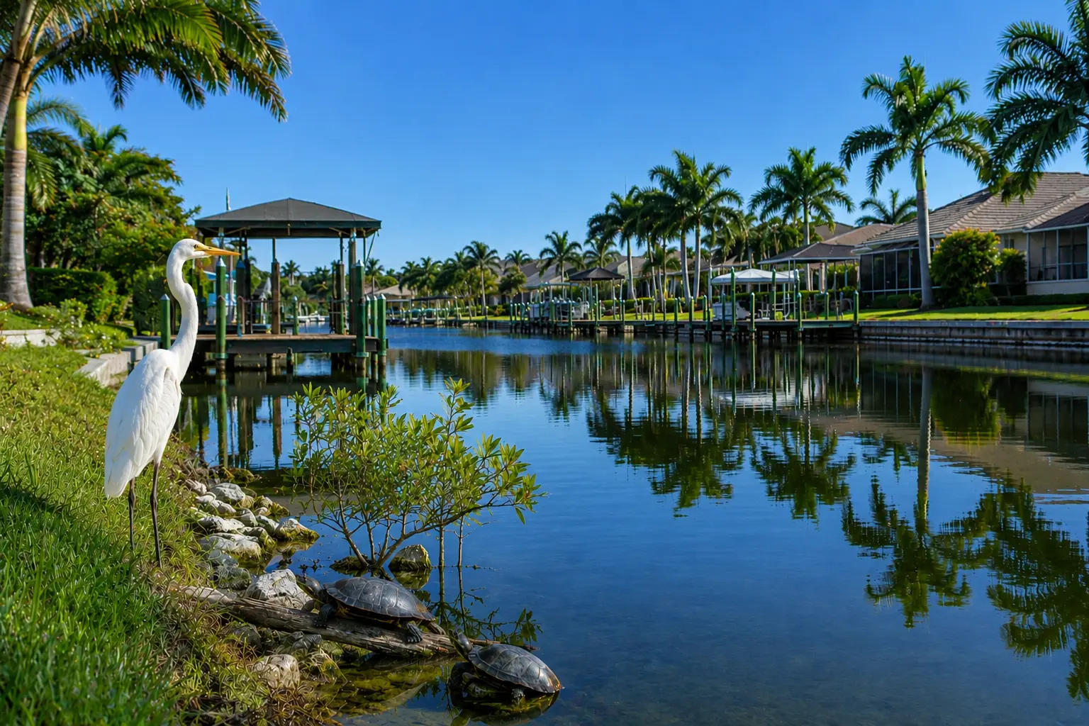 Cape Coral freshwater canal recreation with kayaking fishing wildlife and natural waterfront beauty