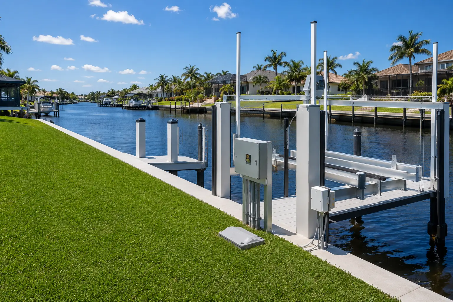 Cape Coral waterfront utility considerations including seawalls docks boat lift electrical service irrigation and true lot value