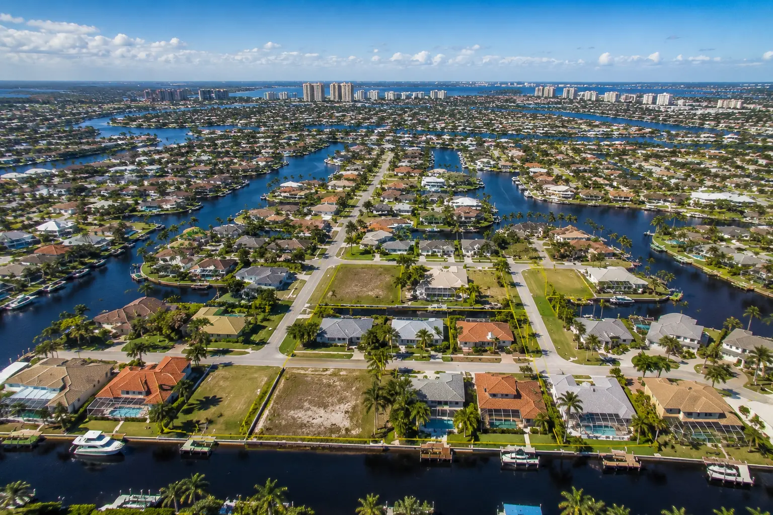 Land and lots in Cape Coral for building a custom new construction home