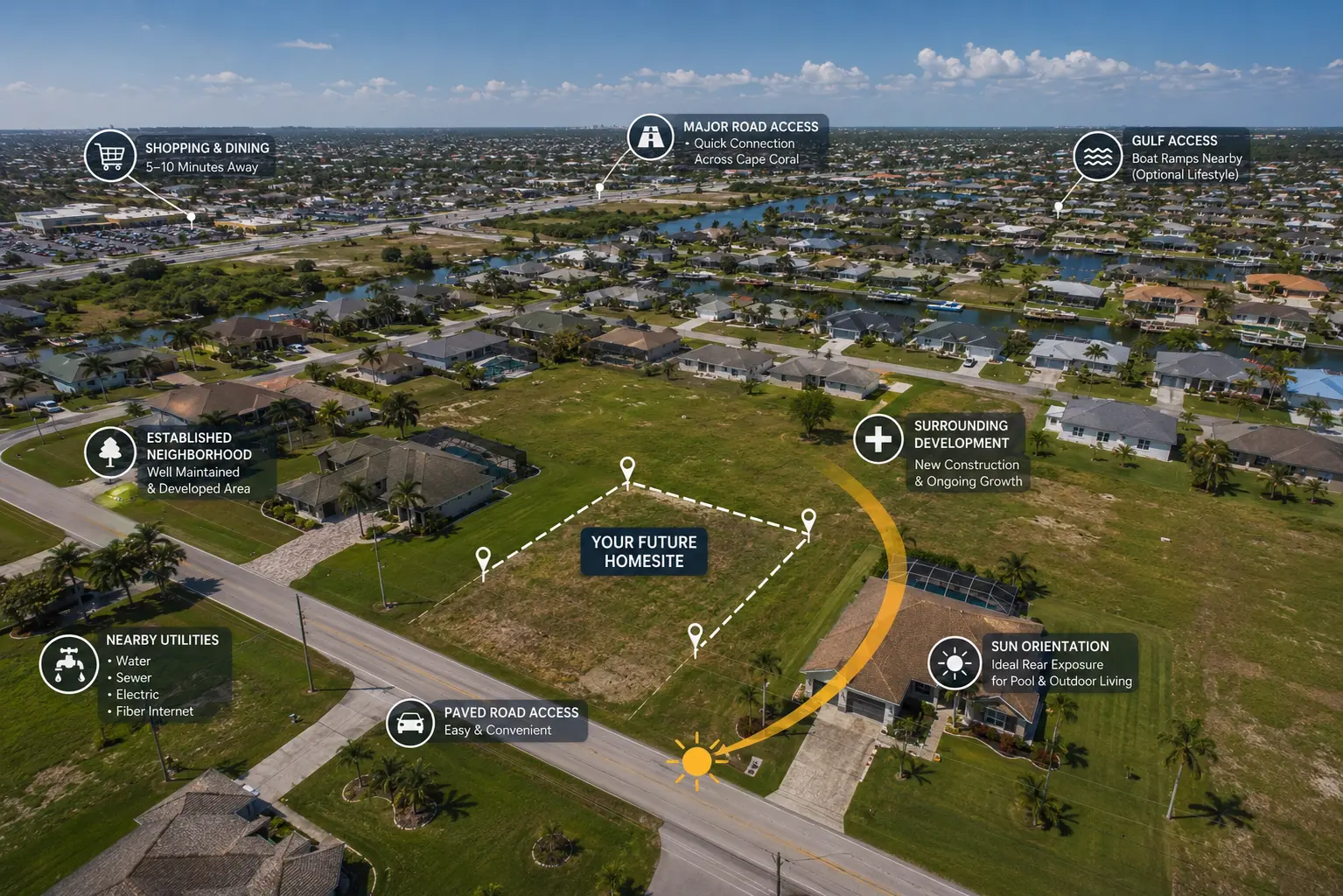 Cylina helping buyers compare Cape Coral saltwater canal freshwater canal and non-canal lots