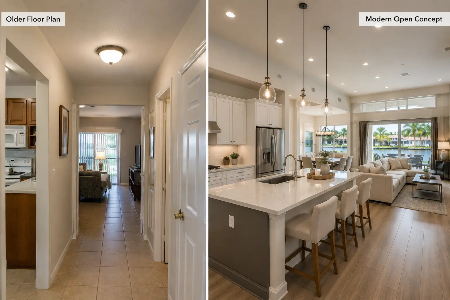 Modern layouts versus older floor plans in Cape Coral homes for buyers comparing new construction and resale homes