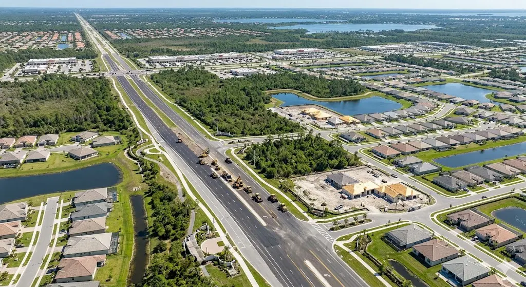 Northeast Cape Coral residential area with open space and growing neighborhoods