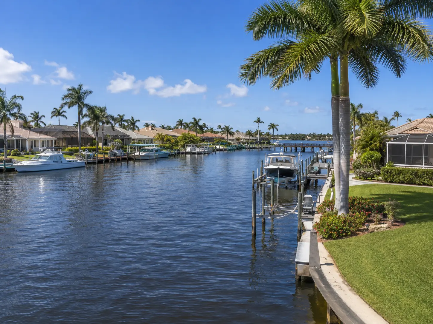 Bimini Basin and Yacht Club area in Cape Coral with classic waterfront homes and direct river access